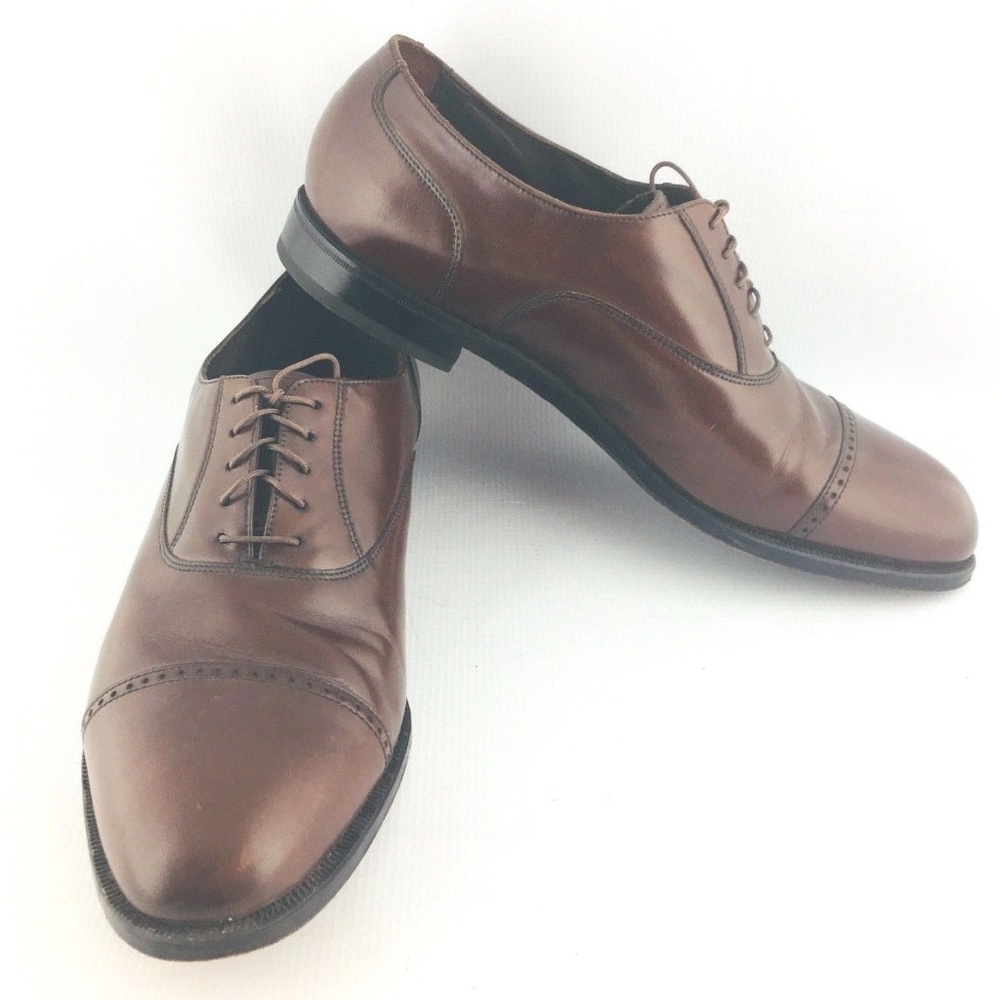FLORSHEIM Mens 10 1/2Saddle Tan Leather Lace Up